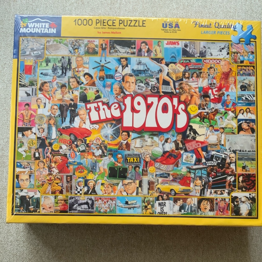 New White Mountain 1000pc jigsaw puzzle THE 1970s. 24” x 30” finished size